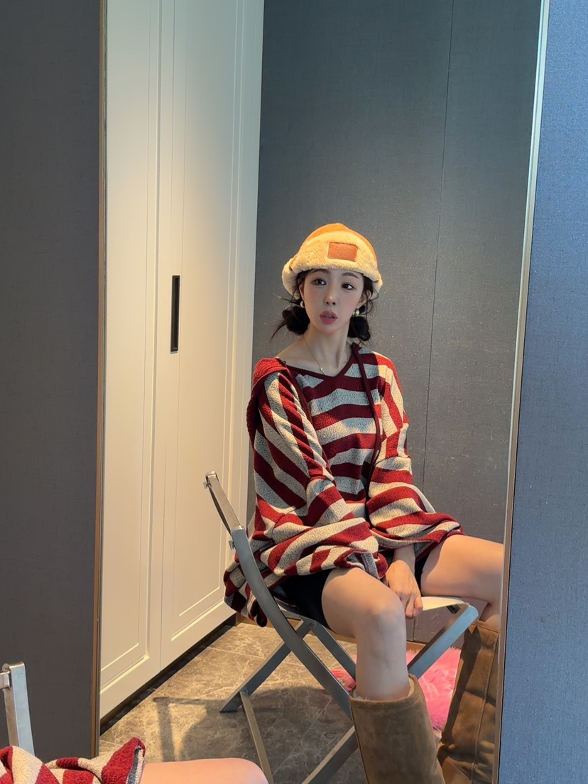 PALETTE-Q東大門㊣直郵女士新品人氣推薦針織衫單排扣連帽衫PALETTE針織衫