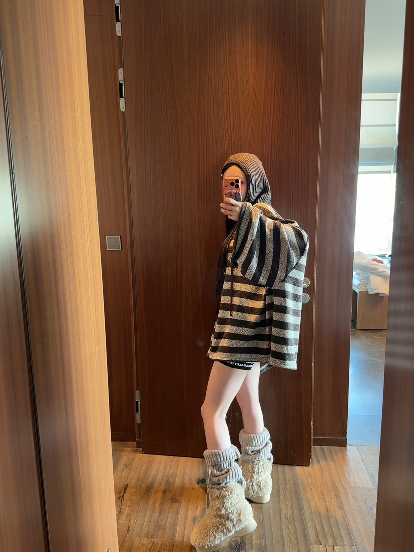 PALETTE-Q東大門㊣直郵女士新品人氣推薦針織衫單排扣連帽衫PALETTE針織衫