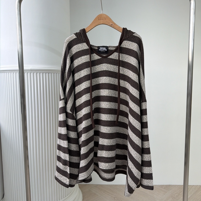 PALETTE-Q東大門㊣直郵女士新品人氣推薦針織衫單排扣連帽衫PALETTE針織衫圖色2