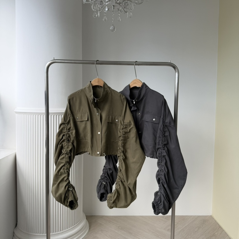 PALETTE-Q東大門㊣實拍女裝新品人氣25秋冬真品職業夾克褶皺PALETTE夾克