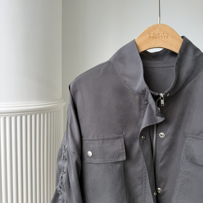 PALETTE-Q東大門㊣實拍女裝新品人氣25秋冬真品職業夾克褶皺PALETTE夾克