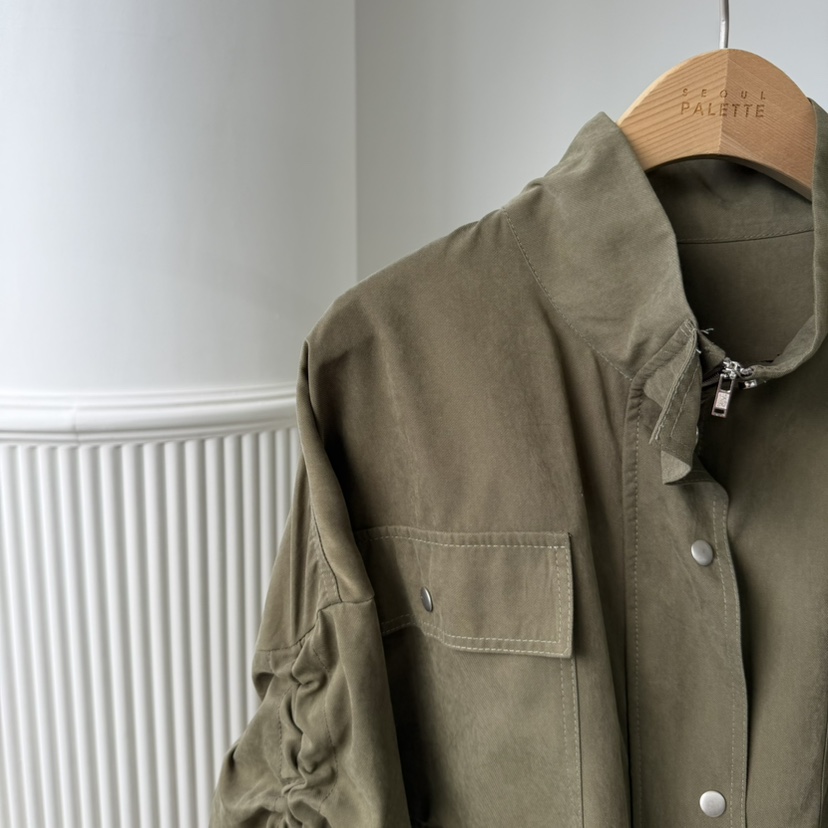 PALETTE-Q東大門㊣實拍女裝新品人氣25秋冬真品職業夾克褶皺PALETTE夾克