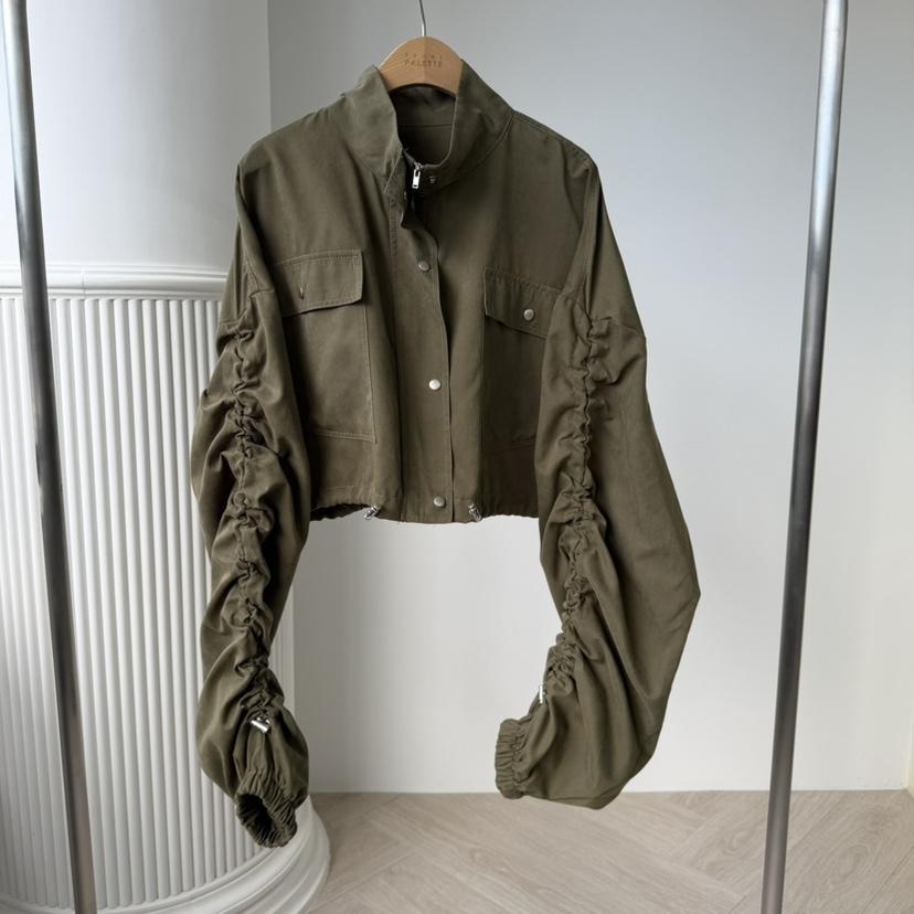 PALETTE-Q東大門㊣實拍女裝新品人氣25秋冬真品職業夾克褶皺PALETTE夾克圖色1