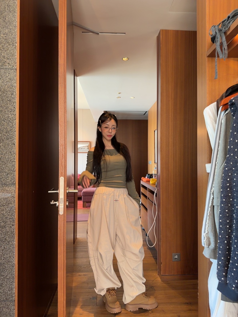 PALETTE-Q韓國代購㊣女士新款25秋冬熱賣真品休閑褲斜紋布PALETTE休閑褲