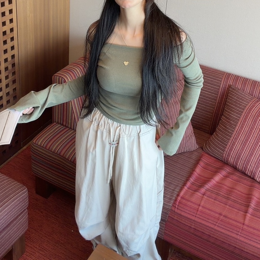 PALETTE-Q韓國代購㊣女士新款25秋冬熱賣真品休閑褲斜紋布PALETTE休閑褲