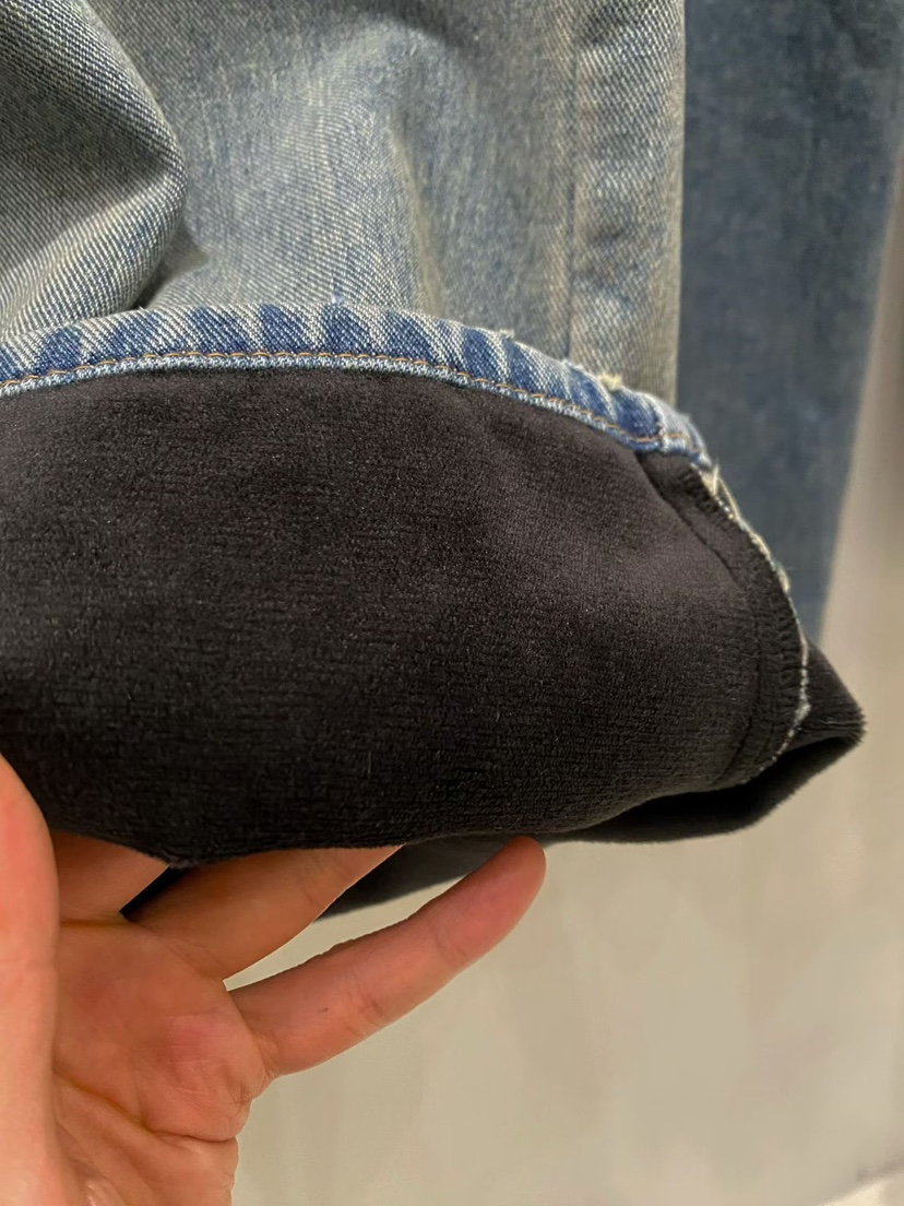 ONDO-P韓國代購㊣女士新品職業25秋冬真品人氣牛仔褲加絨貂皮ONDO-P牛仔褲