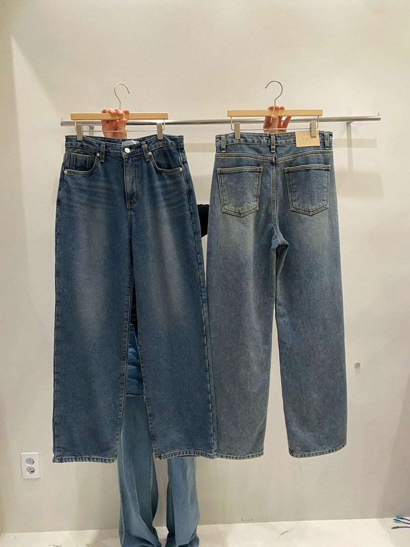 ONDO-P韓國代購㊣女士新品職業25秋冬真品人氣牛仔褲加絨貂皮ONDO-P牛仔褲