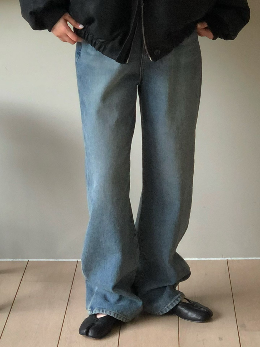 ONDO-P韓國代購㊣女士新品職業25秋冬真品人氣牛仔褲加絨貂皮ONDO-P牛仔褲