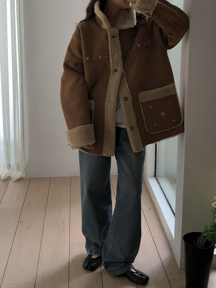 ONDO-P韓國代購㊣女士新品職業25秋冬真品人氣牛仔褲加絨貂皮ONDO-P牛仔褲