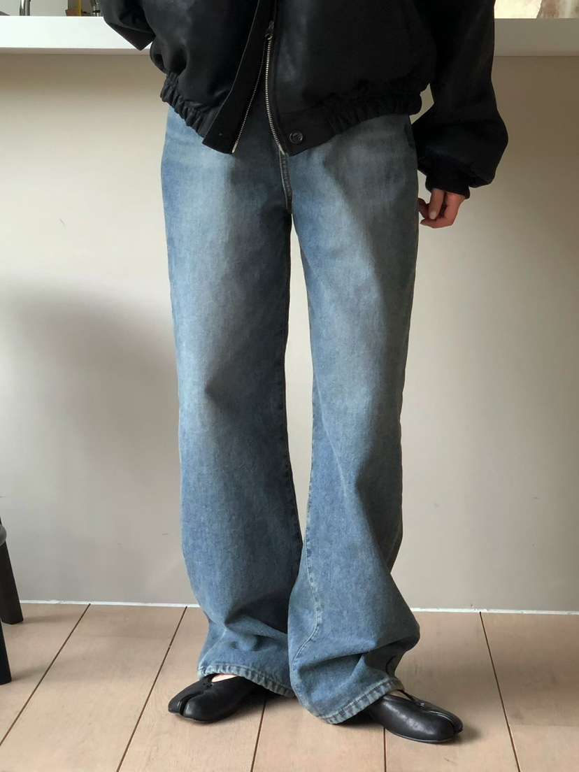 ONDO-P韓國代購㊣女士新品職業25秋冬真品人氣牛仔褲加絨貂皮ONDO-P牛仔褲