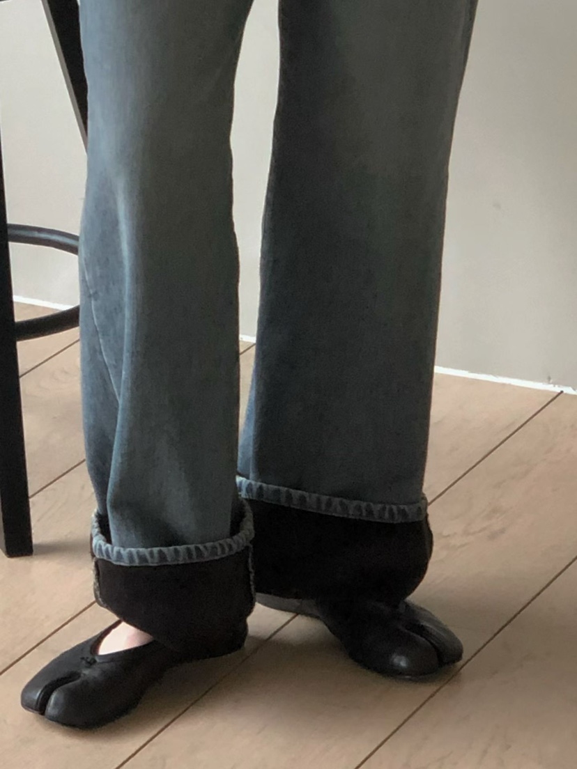 ONDO-P韓國代購㊣女士新品職業25秋冬真品人氣牛仔褲加絨貂皮ONDO-P牛仔褲