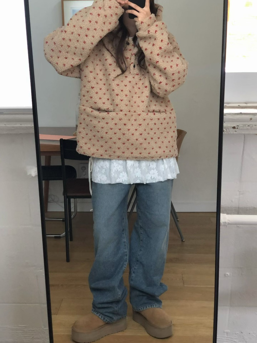 ONDO-P韓國代購㊣女士新品職業25秋冬真品人氣牛仔褲加絨貂皮ONDO-P牛仔褲