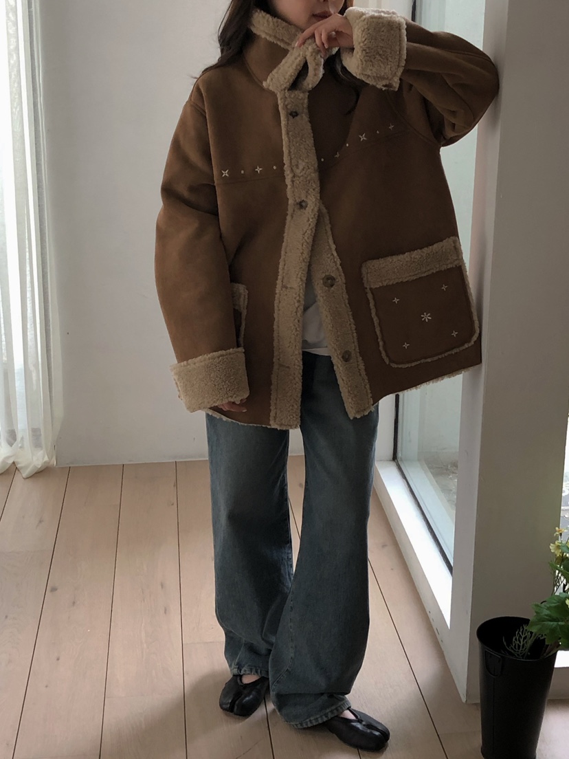 ONDO-P韓國代購㊣女士新品職業25秋冬真品人氣牛仔褲加絨貂皮ONDO-P牛仔褲