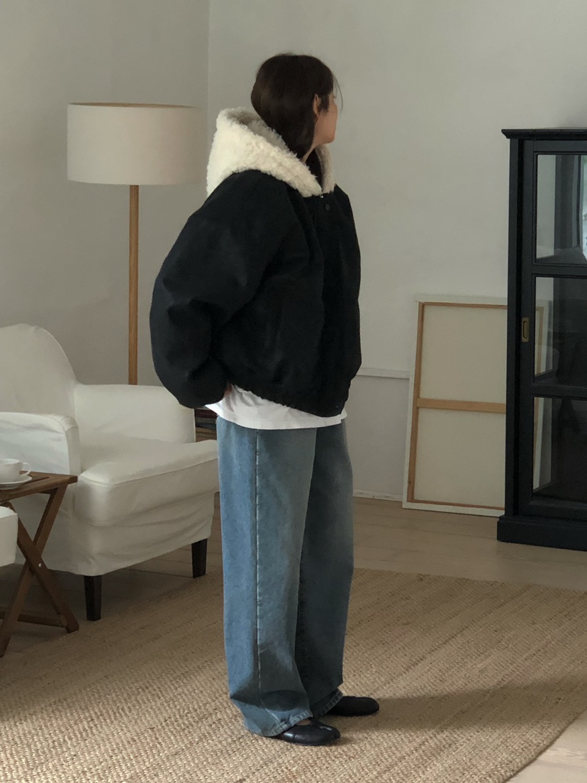 ONDO-P韓國代購㊣女士新品職業25秋冬真品人氣牛仔褲加絨貂皮ONDO-P牛仔褲