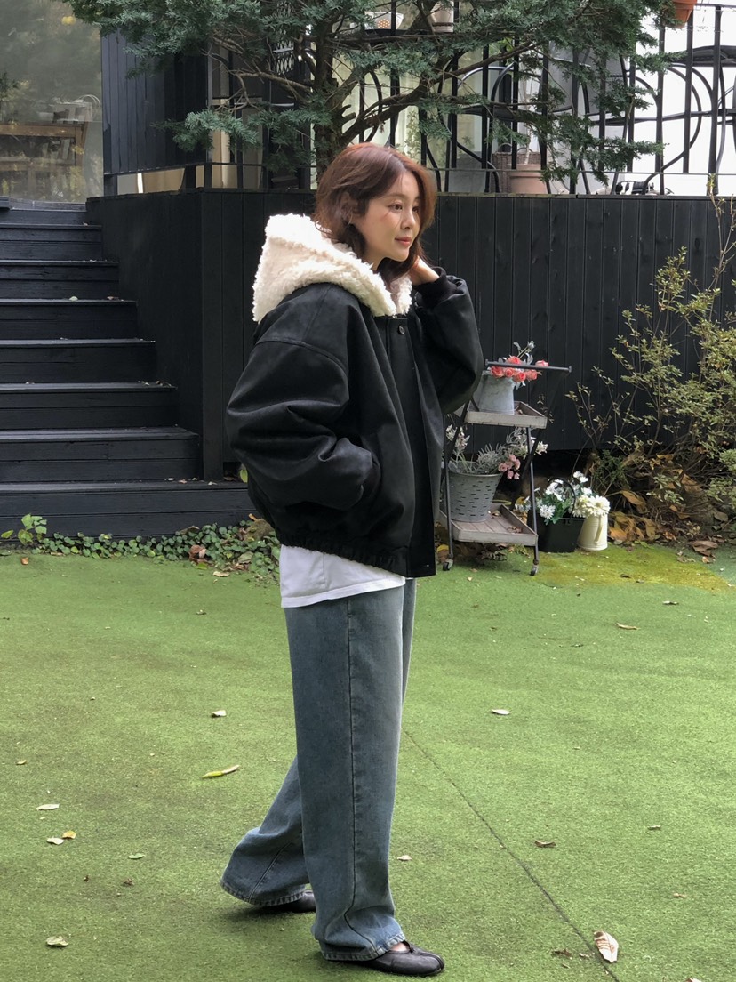 ONDO-P韓國代購㊣女士新品職業25秋冬真品人氣牛仔褲加絨貂皮ONDO-P牛仔褲