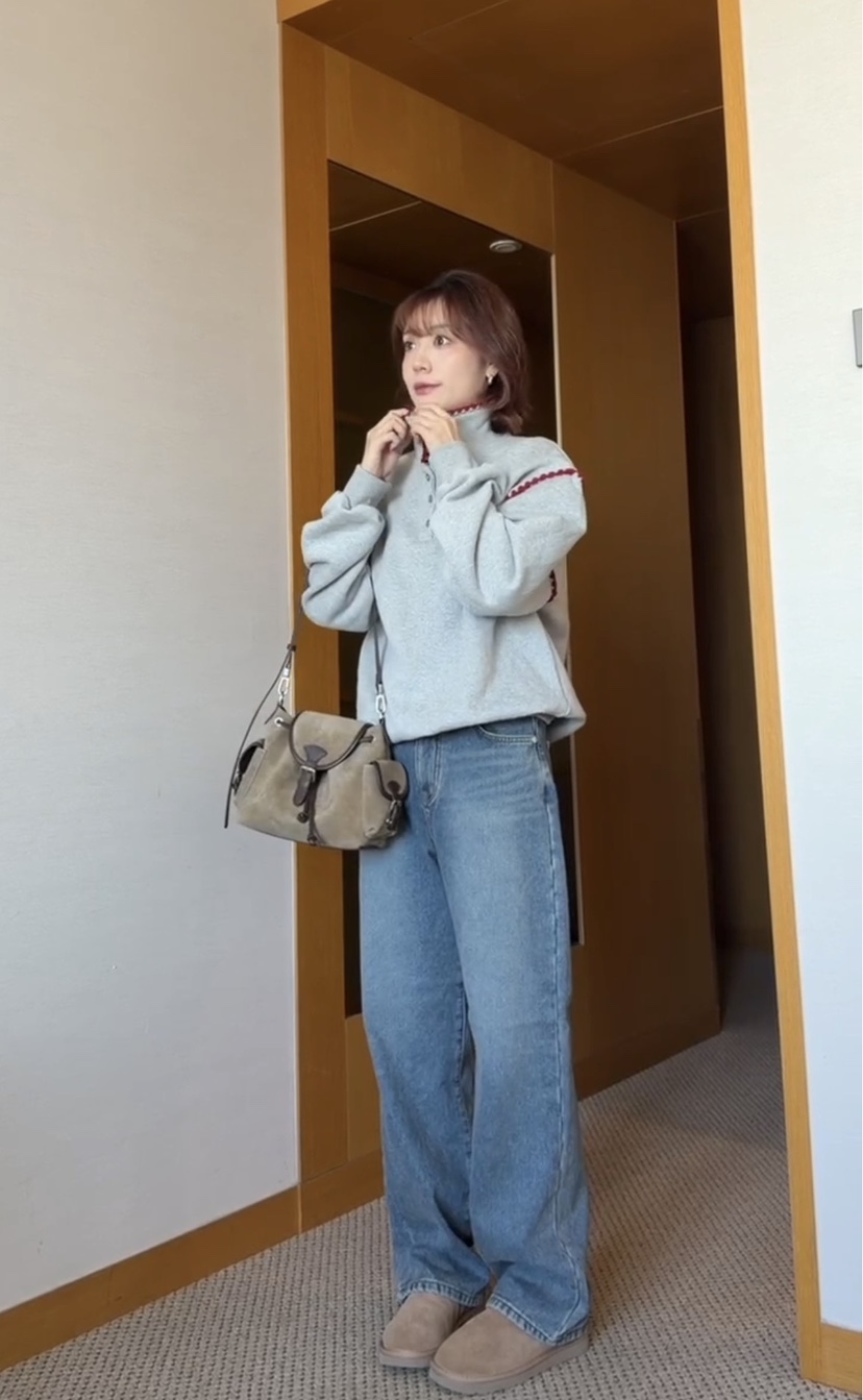 ONDO-P韓國代購㊣女士新品職業25秋冬真品人氣牛仔褲加絨貂皮ONDO-P牛仔褲