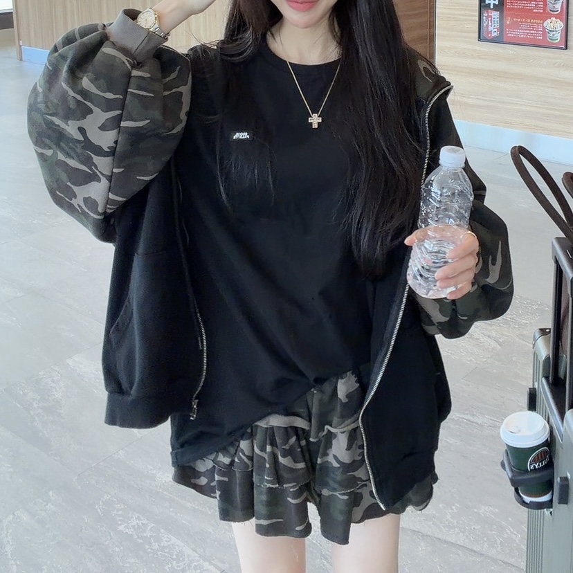 PALETTE-Q東大門㊣代購女裝新品真品時尚人氣25秋冬裙褲迷彩PALETTE裙褲