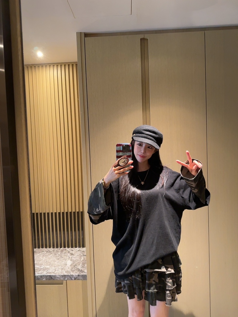 PALETTE-Q東大門㊣代購女裝新品真品時尚人氣25秋冬裙褲迷彩PALETTE裙褲