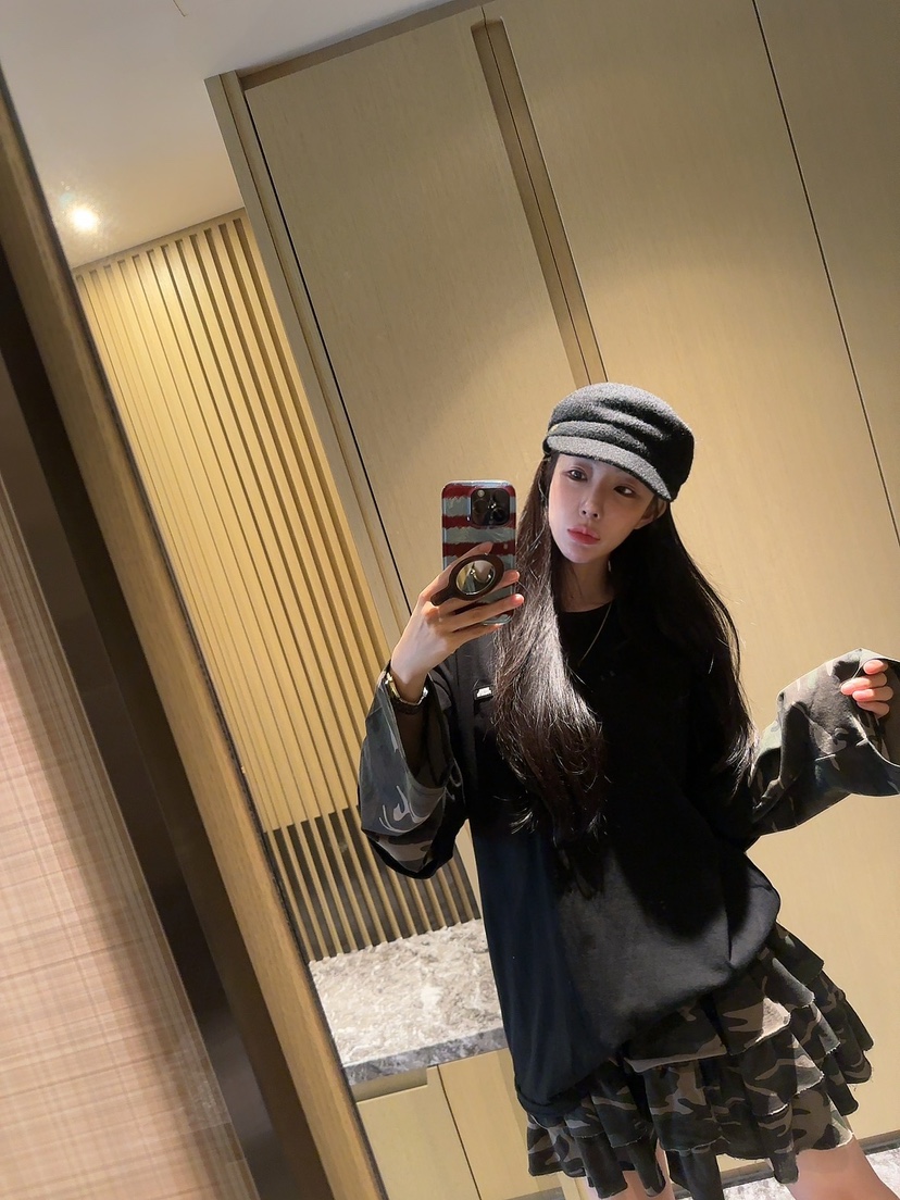 PALETTE-Q東大門㊣代購女裝新品真品時尚人氣25秋冬裙褲迷彩PALETTE裙褲