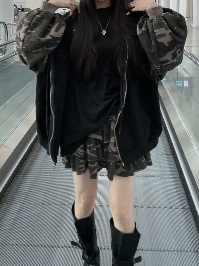 PALETTE-Q東大門㊣代購女裝新品真品時尚人氣25秋冬裙褲迷彩PALETTE裙褲