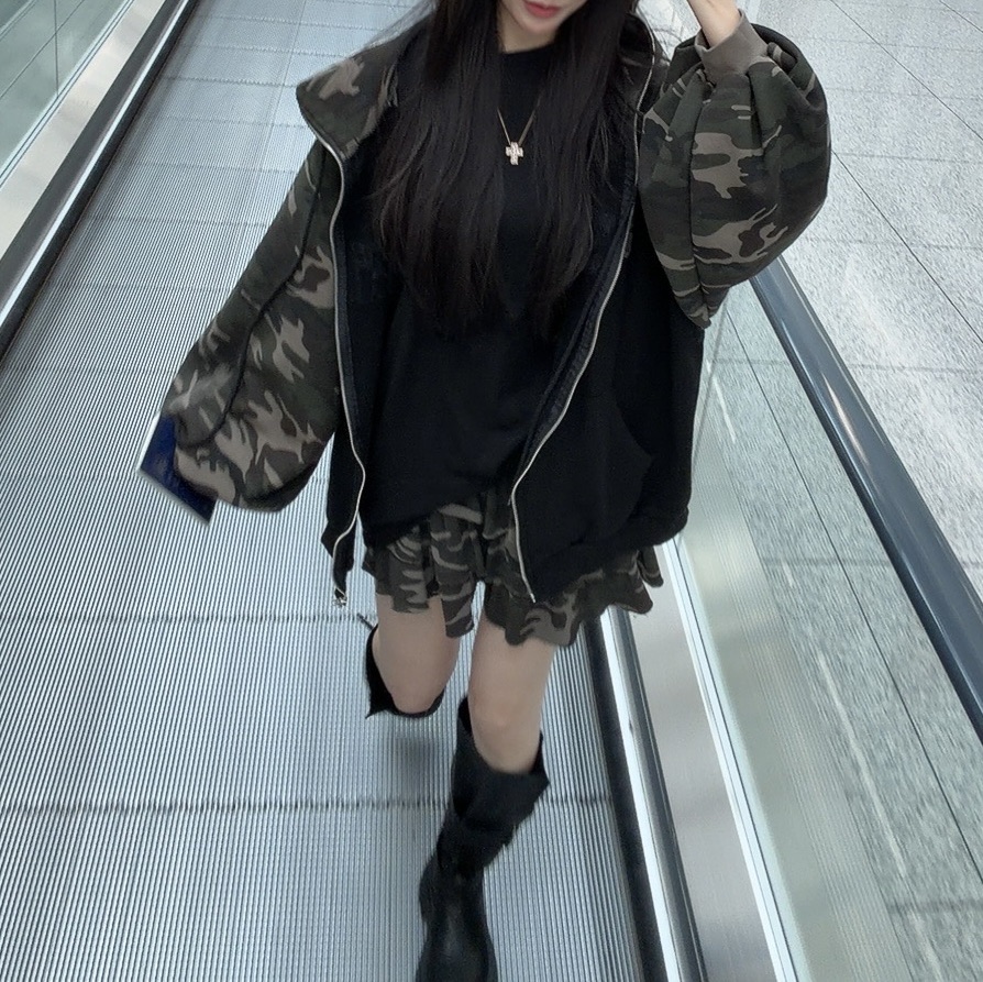 PALETTE-Q東大門㊣代購女裝新品真品時尚人氣25秋冬裙褲迷彩PALETTE裙褲