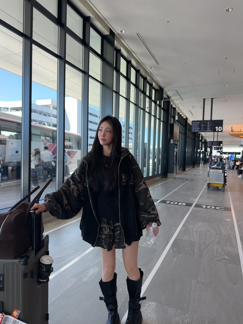 PALETTE-Q東大門㊣代購女裝新品真品時尚人氣25秋冬裙褲迷彩PALETTE裙褲