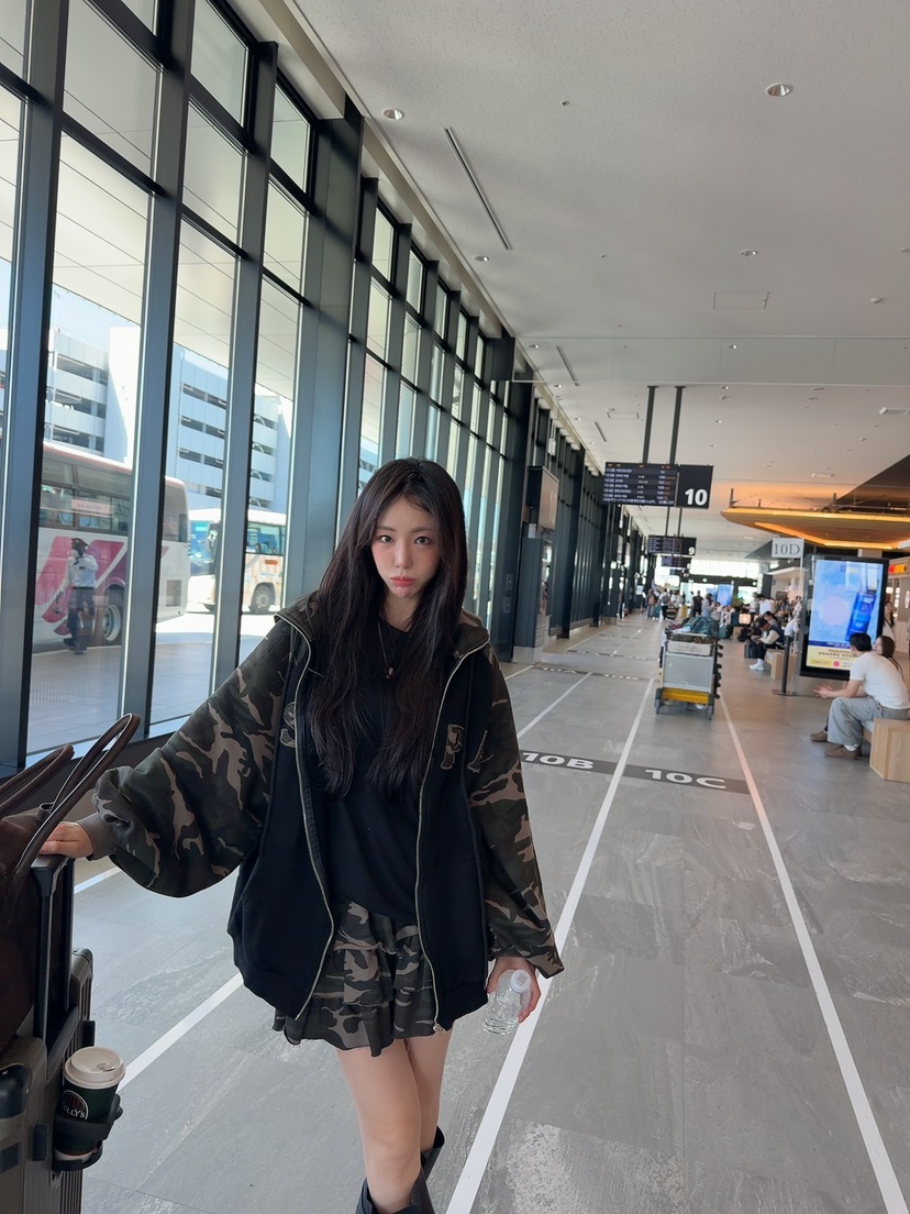 PALETTE-Q東大門㊣代購女裝新品真品時尚人氣25秋冬裙褲迷彩PALETTE裙褲