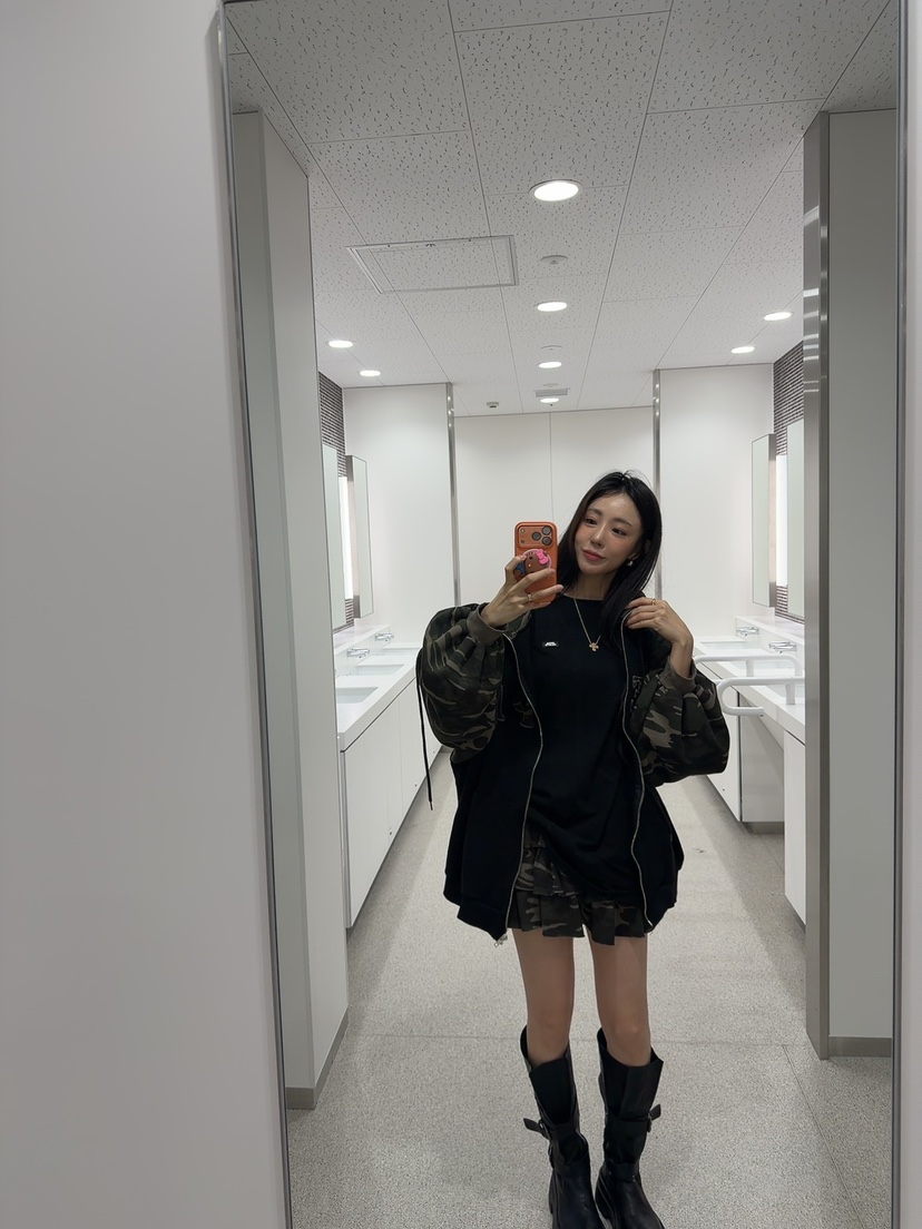 PALETTE-Q東大門㊣代購女裝新品真品時尚人氣25秋冬裙褲迷彩PALETTE裙褲