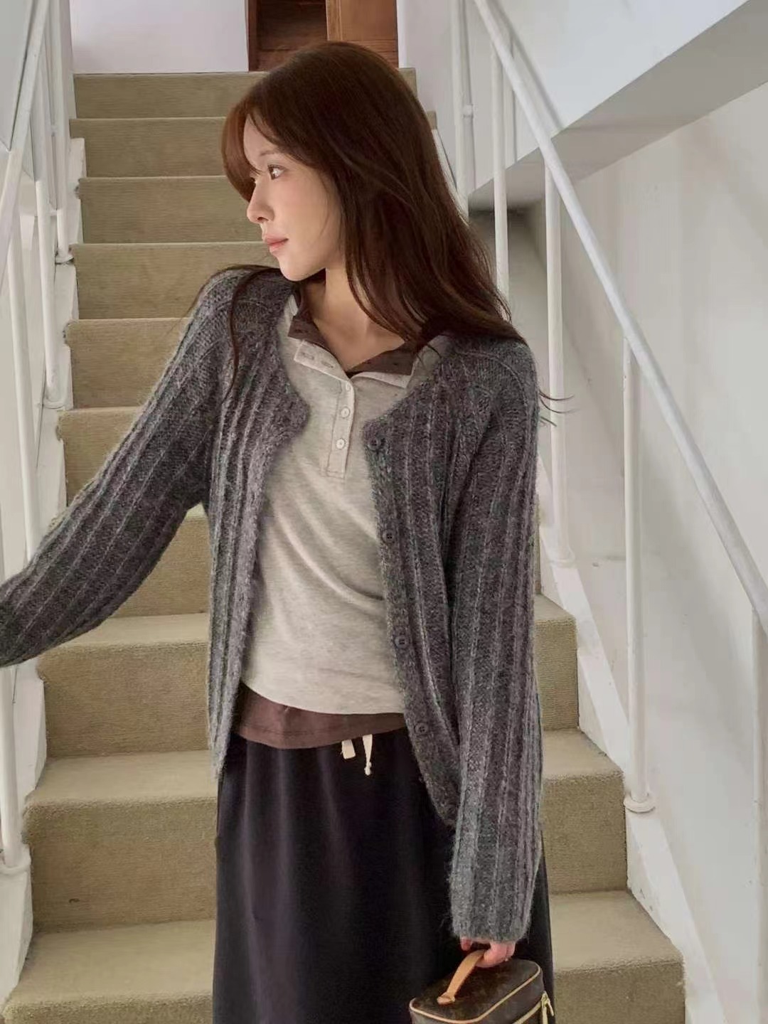 MIELLE-미엘르-OT東大門㊣直郵女士新品25秋冬針織衫開衫MIELLE-미엘르-OT針織衫