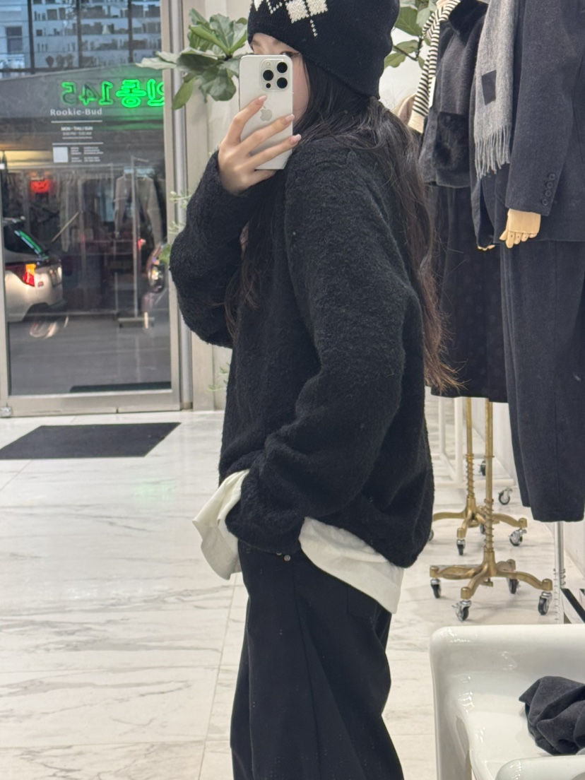 ROOKIE BUD東大門㊣實拍女裝新品真品時尚25秋冬長袖T恤安哥拉ROOKIE BUD-L長袖T恤