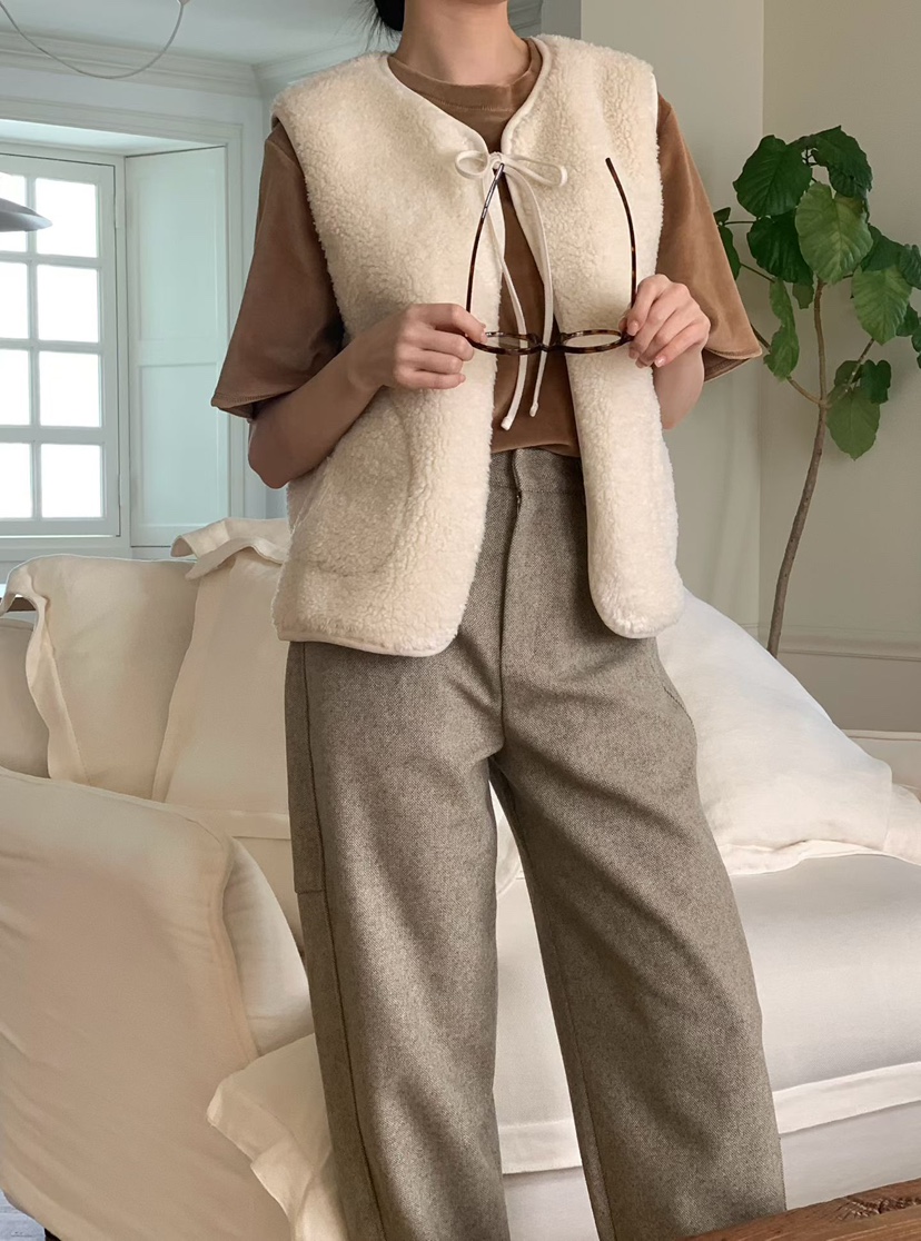 BINUS東大門㊣直郵女士新品休閑時尚推薦熱賣馬甲不含內搭羊毛BINUS馬甲