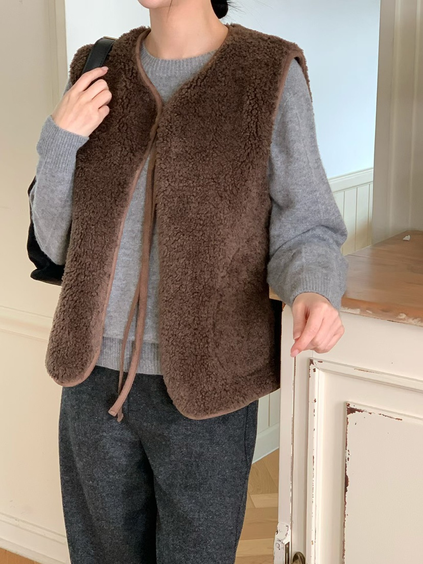 BINUS東大門㊣直郵女士新品休閑時尚推薦熱賣馬甲不含內搭羊毛BINUS馬甲圖色3