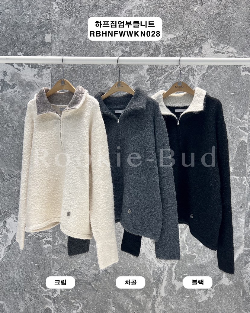 ROOKIE BUD韓國代購㊣女裝新品推薦真品25秋冬職業針織衫拉鏈ROOKIE BUD-L針織衫