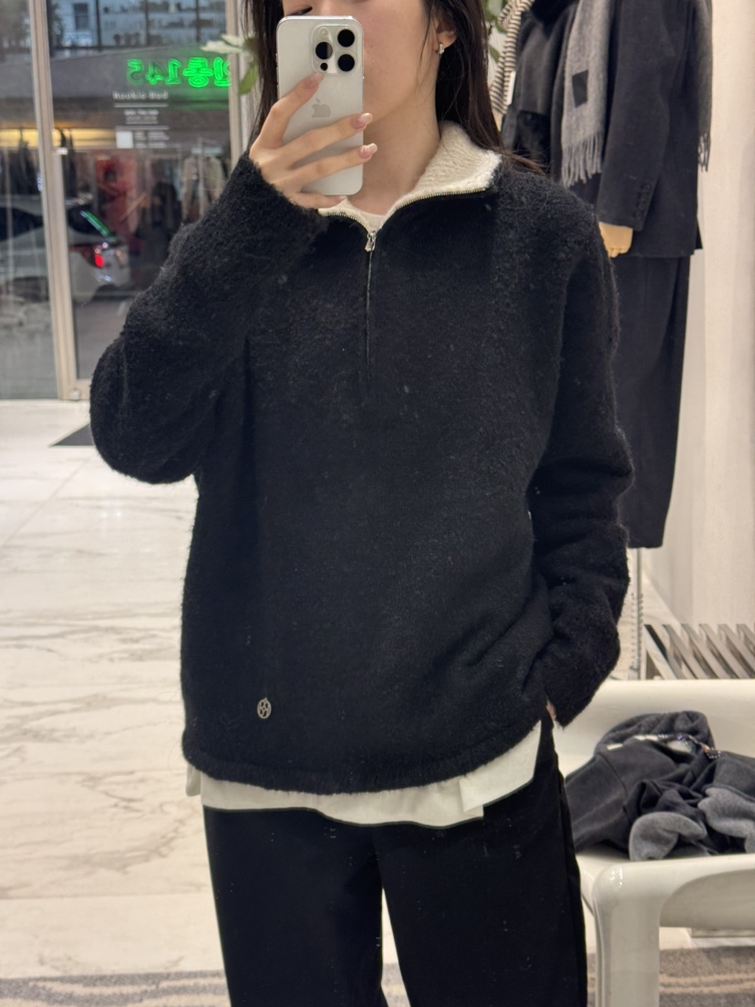 ROOKIE BUD韓國代購㊣女裝新品推薦真品25秋冬職業針織衫拉鏈ROOKIE BUD-L針織衫