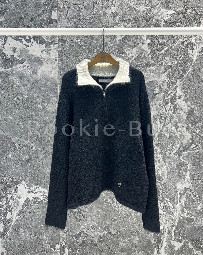 ROOKIE BUD韓國代購㊣女裝新品推薦真品25秋冬職業針織衫拉鏈ROOKIE BUD-L針織衫圖色1