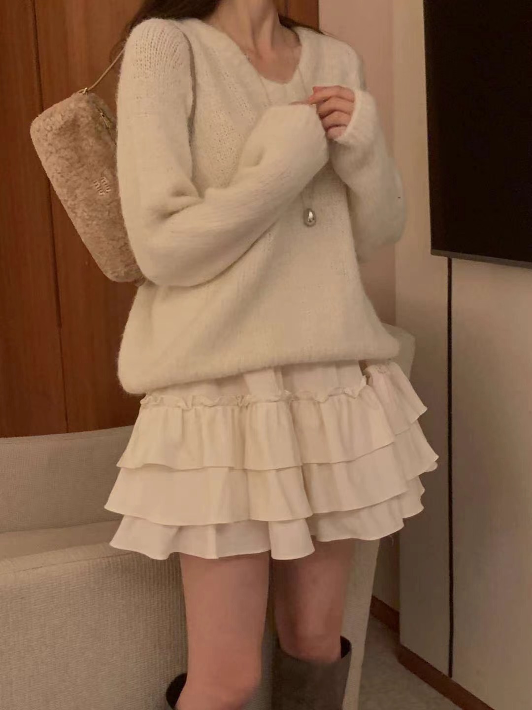 MIELLE-미엘르-OT東大門㊣代購女士新品25秋冬時尚針織衫MIELLE-미엘르-OT針織衫圖色1