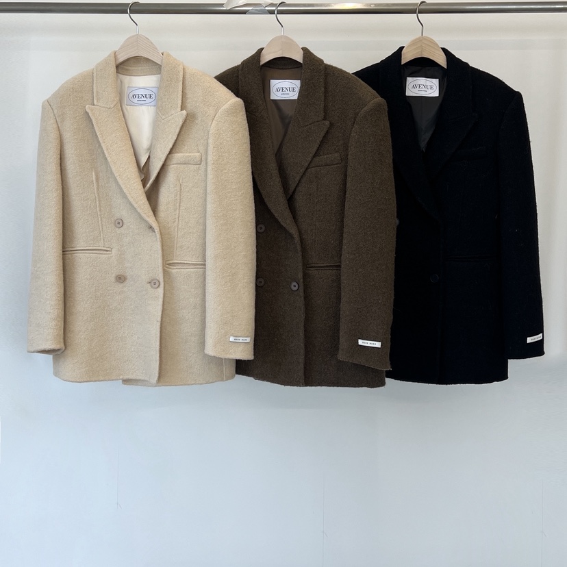 ANOTHER AVENUE東大門㊣代購女裝新品休閑夾克羊駝毛手工羊毛ANOTHER AVENUE夾克