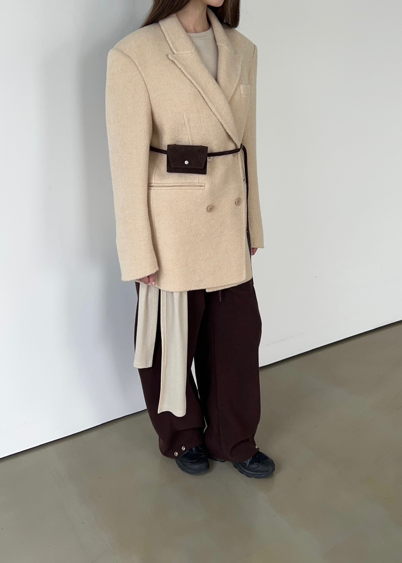 ANOTHER AVENUE東大門㊣代購女裝新品休閑夾克羊駝毛手工羊毛ANOTHER AVENUE夾克