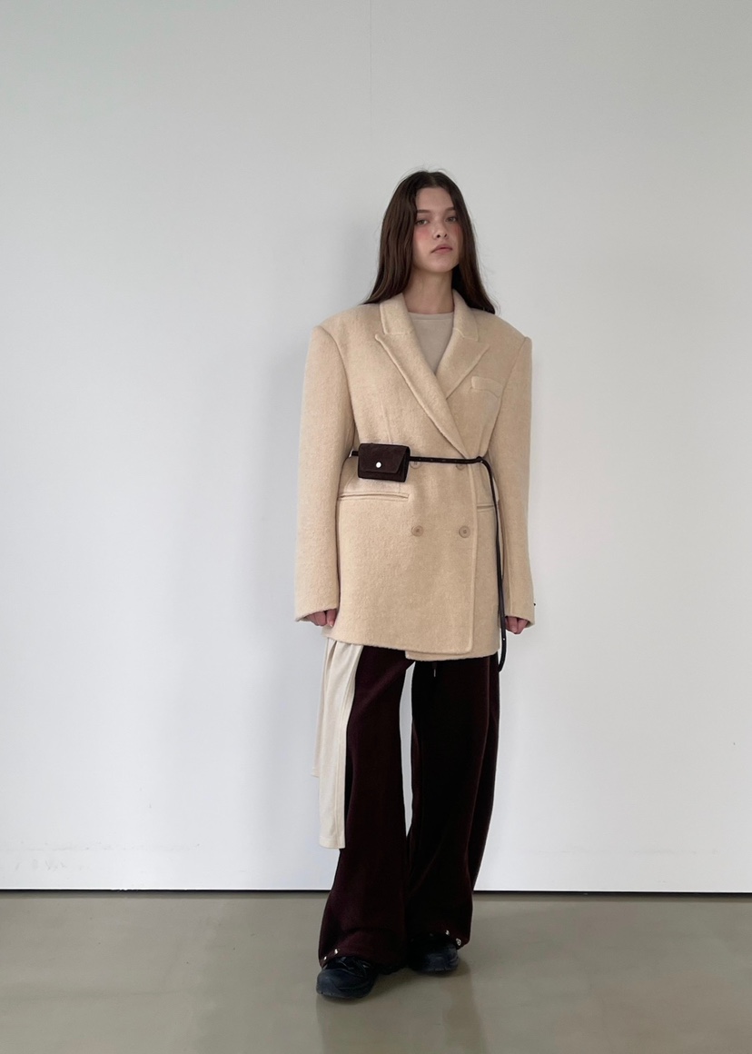 ANOTHER AVENUE東大門㊣代購女裝新品休閑夾克羊駝毛手工羊毛ANOTHER AVENUE夾克