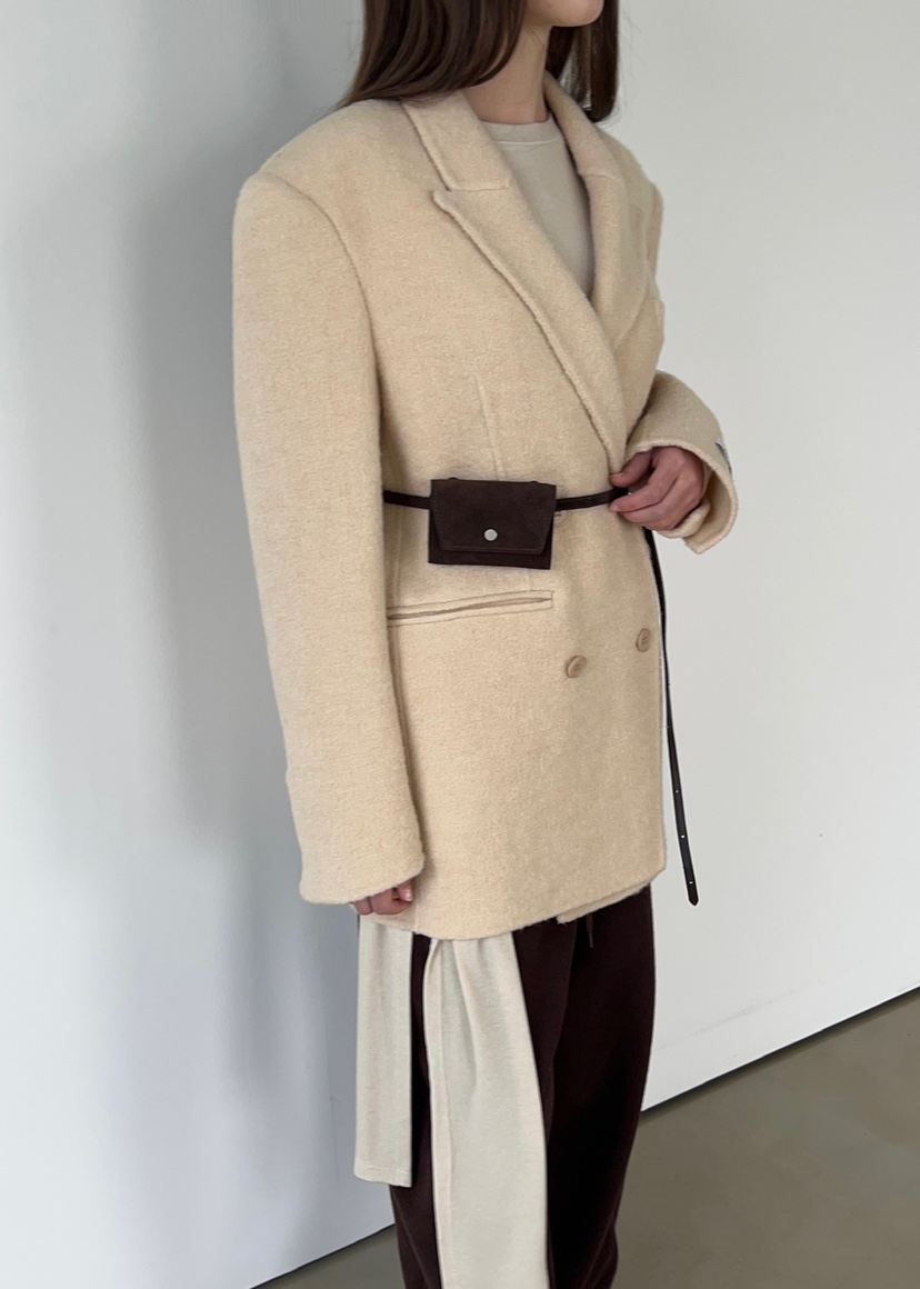 ANOTHER AVENUE東大門㊣代購女裝新品休閑夾克羊駝毛手工羊毛ANOTHER AVENUE夾克