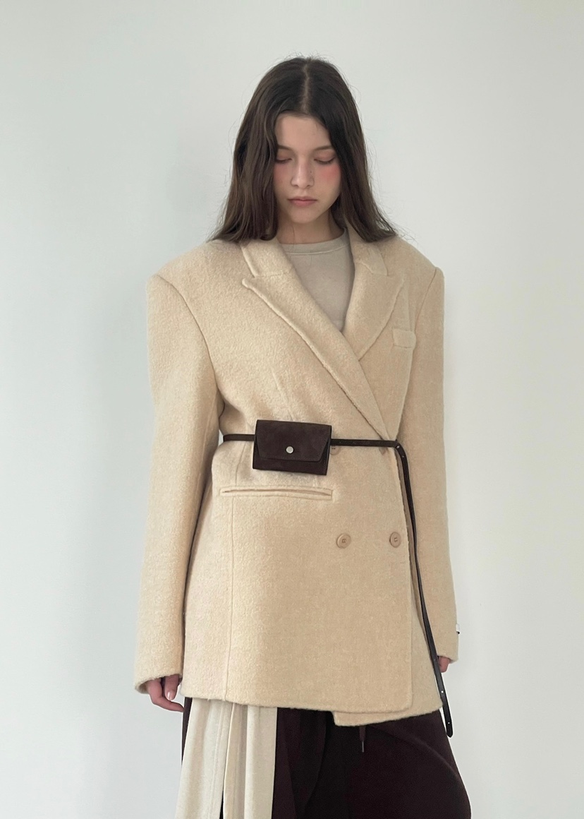 ANOTHER AVENUE東大門㊣代購女裝新品休閑夾克羊駝毛手工羊毛ANOTHER AVENUE夾克