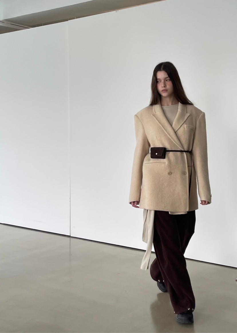 ANOTHER AVENUE東大門㊣代購女裝新品休閑夾克羊駝毛手工羊毛ANOTHER AVENUE夾克