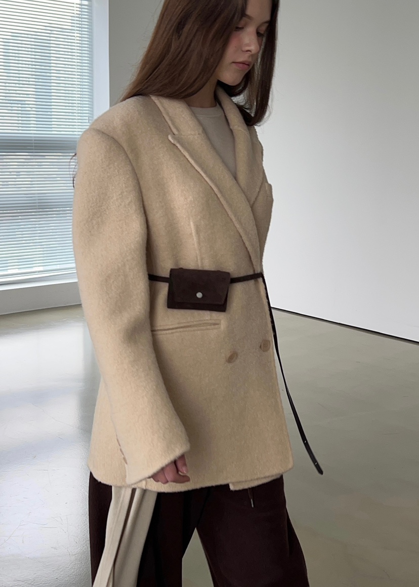 ANOTHER AVENUE東大門㊣代購女裝新品休閑夾克羊駝毛手工羊毛ANOTHER AVENUE夾克