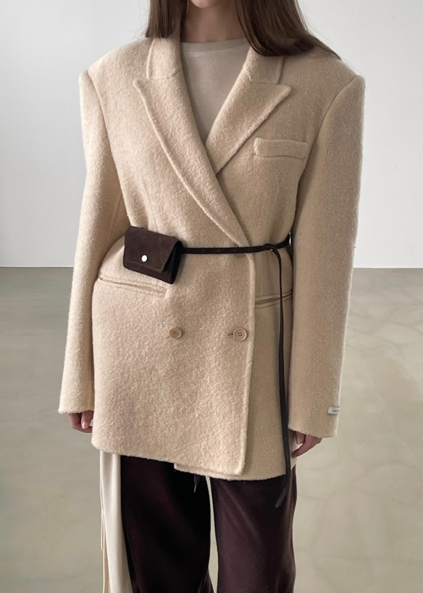 ANOTHER AVENUE東大門㊣代購女裝新品休閑夾克羊駝毛手工羊毛ANOTHER AVENUE夾克