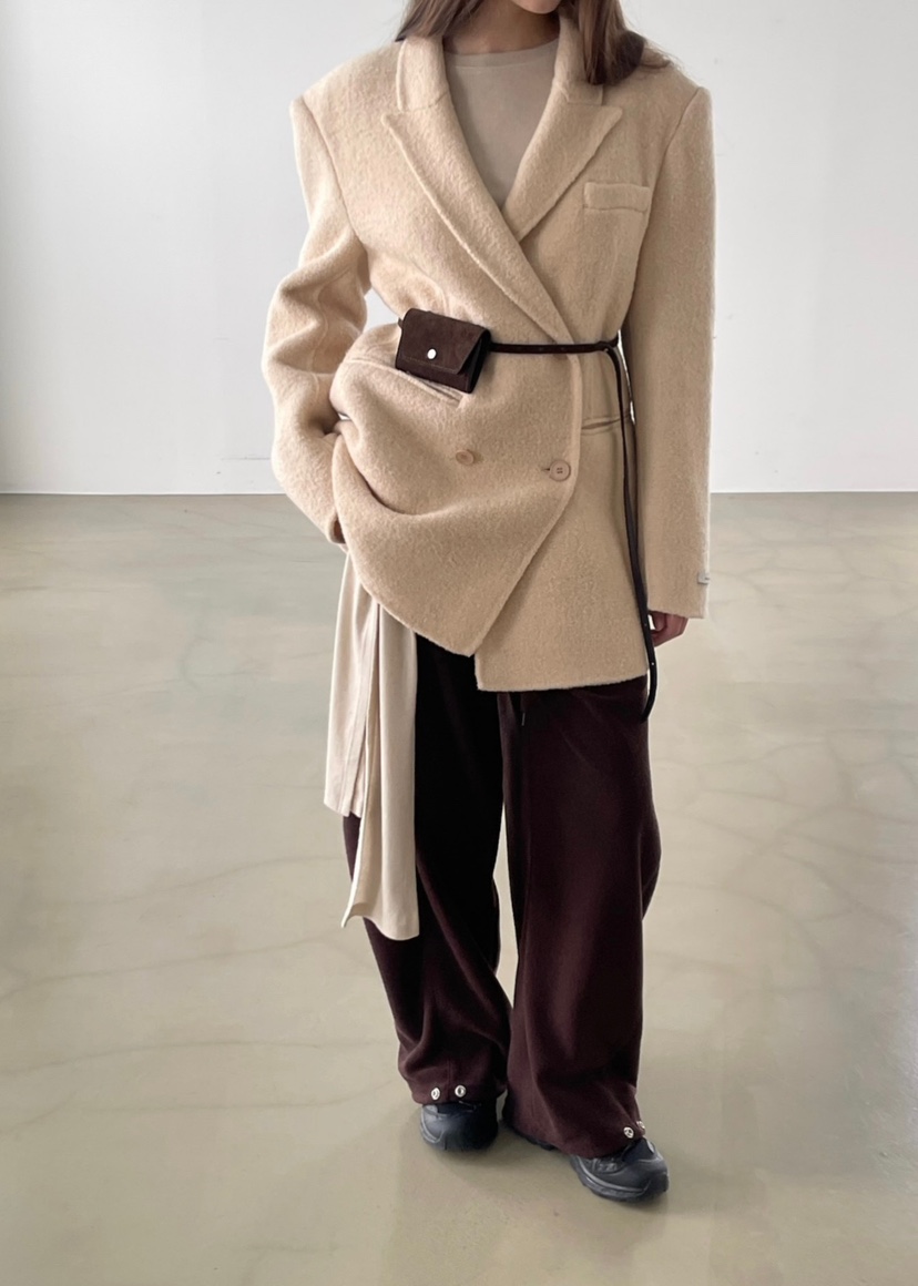 ANOTHER AVENUE東大門㊣代購女裝新品休閑夾克羊駝毛手工羊毛ANOTHER AVENUE夾克