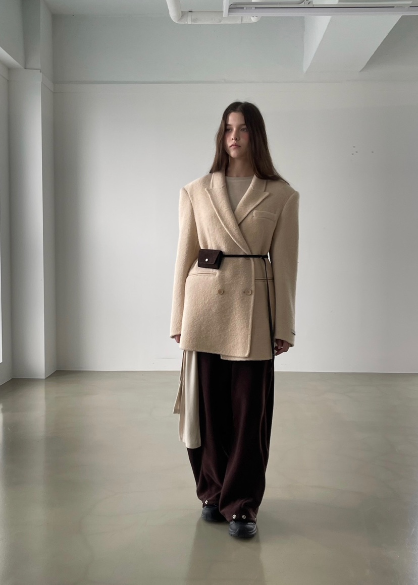 ANOTHER AVENUE東大門㊣代購女裝新品休閑夾克羊駝毛手工羊毛ANOTHER AVENUE夾克