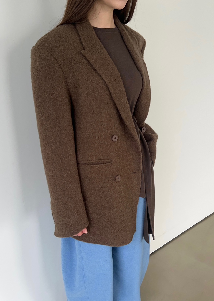 ANOTHER AVENUE東大門㊣代購女裝新品休閑夾克羊駝毛手工羊毛ANOTHER AVENUE夾克