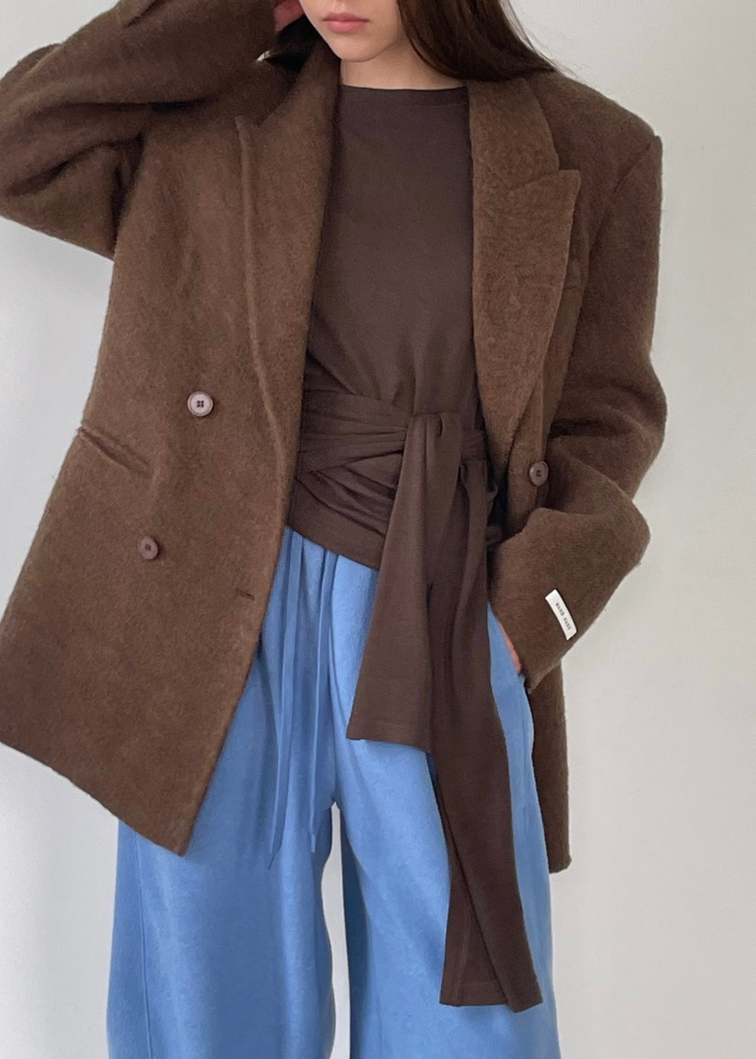 ANOTHER AVENUE東大門㊣代購女裝新品休閑夾克羊駝毛手工羊毛ANOTHER AVENUE夾克