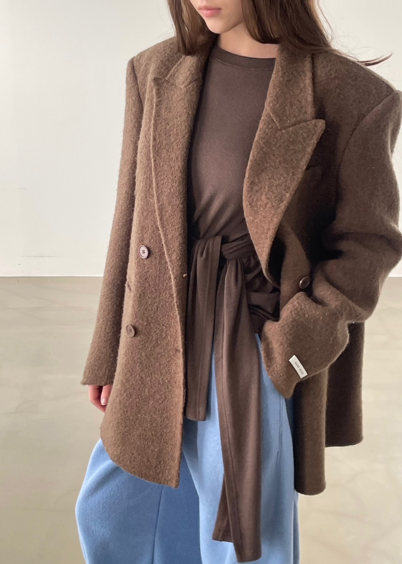 ANOTHER AVENUE東大門㊣代購女裝新品休閑夾克羊駝毛手工羊毛ANOTHER AVENUE夾克