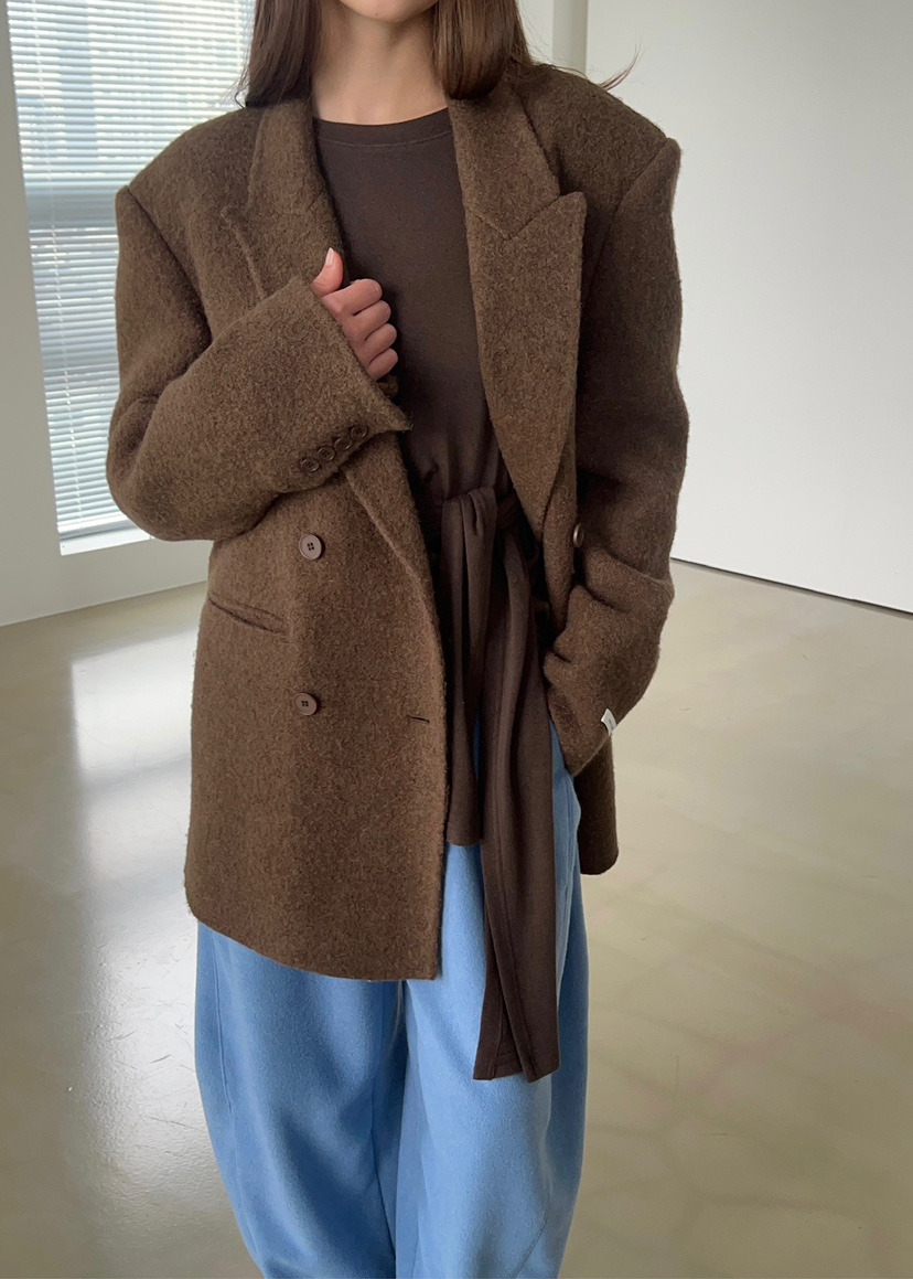 ANOTHER AVENUE東大門㊣代購女裝新品休閑夾克羊駝毛手工羊毛ANOTHER AVENUE夾克